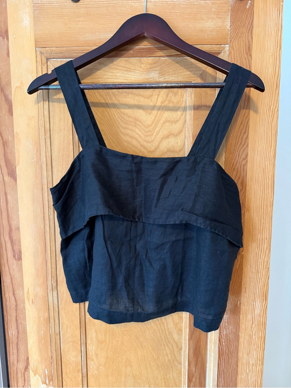 Banana Republic Black Layered Square-Neck Crop Camisole‎ size small